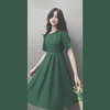 裙子新款2022夏季大码女装胖妹妹气质显瘦法式初恋森系绿色连衣裙 商品缩略图3