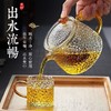 家用锤纹耐高温玻璃泡茶壶过滤复古泡茶器透明带把玻璃茶壶套装 商品缩略图2