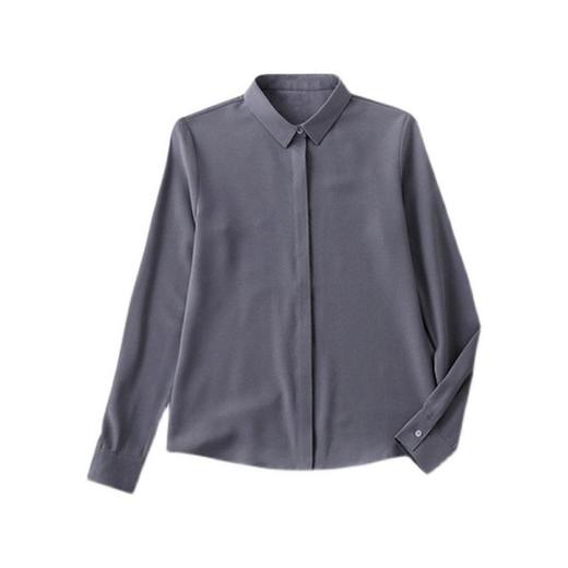 灰色天丝衬衫防晒衣女入秋薄款外套衬衣设计感小众法式职业装上衣 商品图4