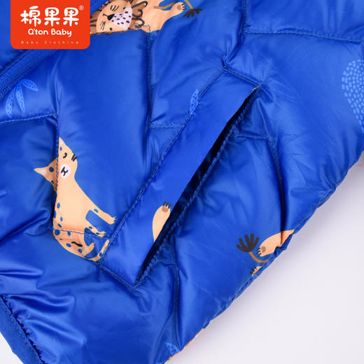 商场同款秋季新款满印男童时尚耐脏连帽轻羽绒外套M312102922515 商品图8