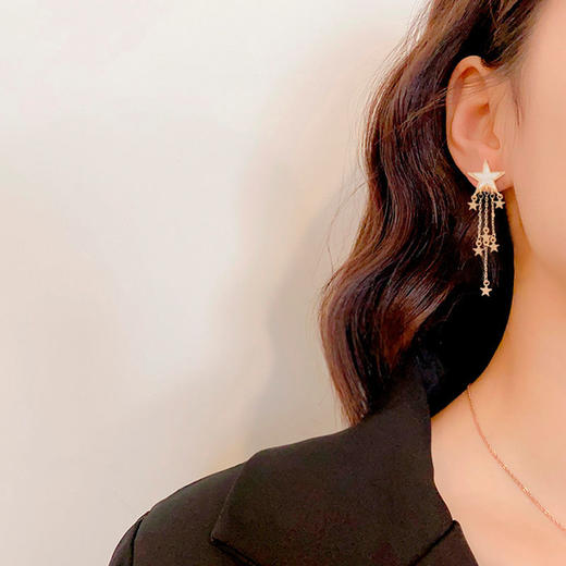 KADER星月流苏耳环潮高级感耳饰轻熟风复古礼物情人节礼物送女友 商品图2