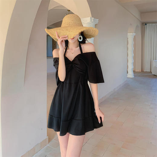 大码连体泳衣女款游泳衣泳装女式专业保守遮肚显瘦泡温泉女装 商品图0