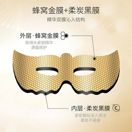 黄金肌肽蜂窝紧滑眼膜滋润保湿补水润泽修护淡退细纹面膜 商品图2