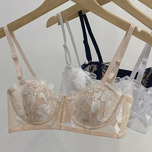 “我跟玫瑰都属于你”法式复古软钢圈聚拢少女蕾丝薄款内衣套装 商品图6