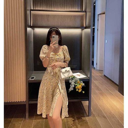 2022新款性感气质长裙女神范收腰显瘦泡泡袖甜美森系减龄仙女裙潮 商品图2