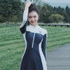 泳衣女分体运动款长袖两件套新款学生拉链保守显瘦遮肉防晒游泳装 商品缩略图0