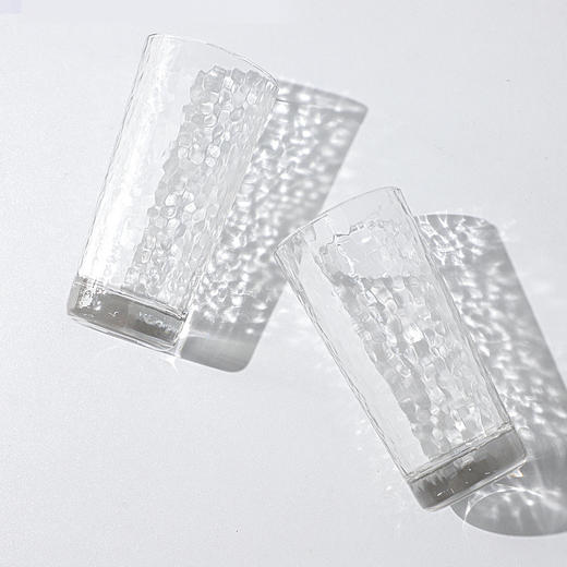 「日式锤目纹玻璃杯」玻璃杯子ins风透明金边锤纹冷水壶套装居家日用餐饮用具果汁奶茶杯子加厚 商品图4