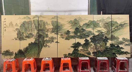 《山水新卷》这是拼瓷板画7块 商品图0