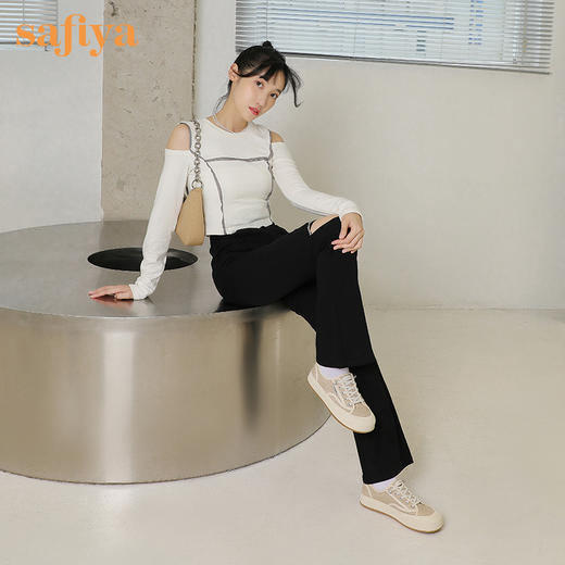 Safiya/索菲娅小香风蕾丝软底小白鞋2022秋新款休闲鞋SF23112406 商品图5
