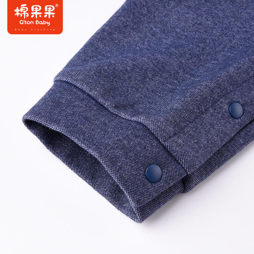 商场同款棉果果秋季新款男童条纹舒适纯棉童趣假两件连体衣M312720222540 商品图2