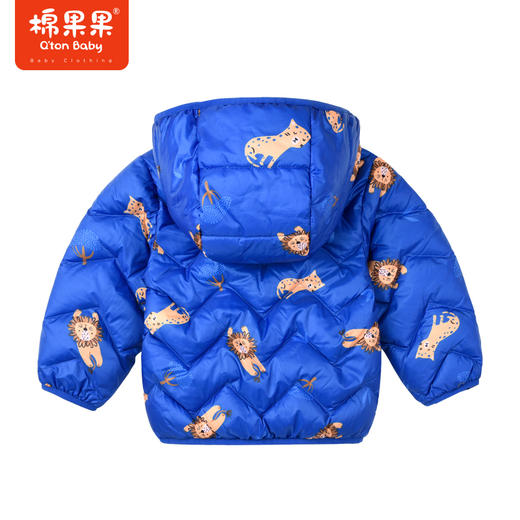 商场同款秋季新款满印男童时尚耐脏连帽轻羽绒外套M312102922515 商品图5