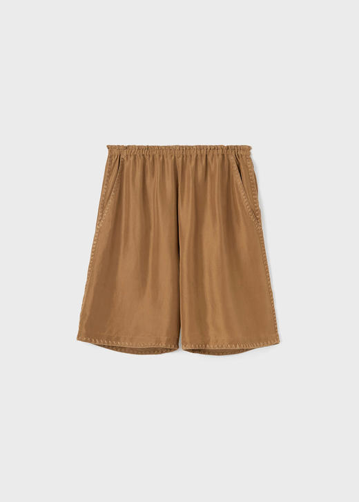 TOTEME 黄褐色/黑色/象牙白刺绣丝质短裤 商品图3