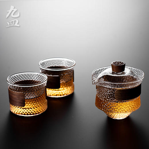 九皿耐热玻璃主人杯防烫加厚品茗杯个人杯家用功夫茶杯锤纹小单杯 商品图3