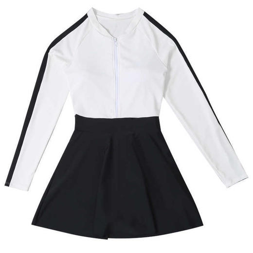 泳衣女专业泳衣连体运动新款泳装长袖保守显瘦遮肉防晒泡温泉 商品图2