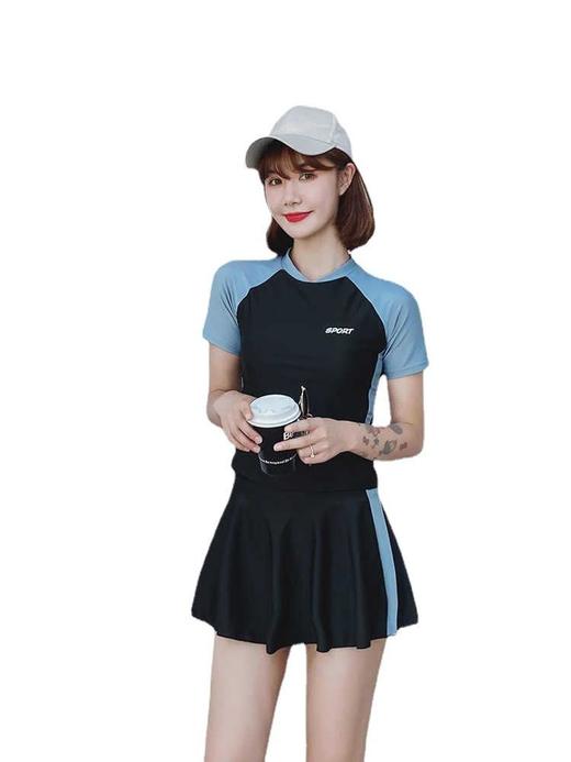 专业泳衣女分体运动两件套学生保守显瘦修身遮肉小胸度假温泉 商品图2