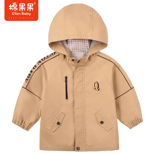 商场同款棉果果秋季新款男童连帽全棉里子时尚梭织风衣经典时尚M312130222513 商品图0