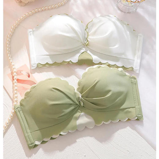 小胸聚拢内衣女学秋夏季薄款高档少女无钢圈聚拢无痕无肩带文胸罩 商品图8
