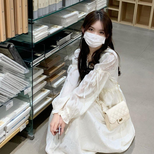 裙子女2022夏季新款法式设计感小众甜美初恋仙女白色碎花连衣裙女 商品图1