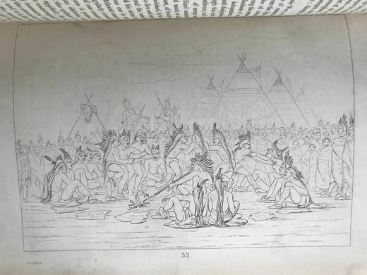 1844年 北美印第安人的礼仪、风俗和状况（全2卷） 数百幅版画插图 全真皮精装16开 商品图13