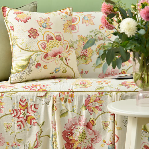 红色曼陀罗全包式棉质沙发盖巾同款抱枕 商品图2