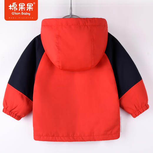 8商场同款棉果果秋季新款男童撞色时尚酷潮连帽夹棉风衣外套M312101422500 商品图1