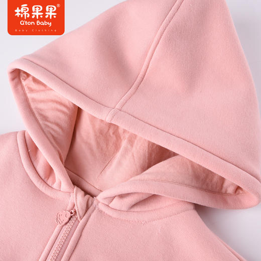 商场同款棉果果秋季新款女童粉嫩可爱绒面内里针织连帽复合绒外套M322100422460 商品图4