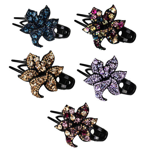 LBE三齿夹盘发抓夹头饰 韩国优雅个性水钻发卡一字鸭嘴成人发夹 商品图2