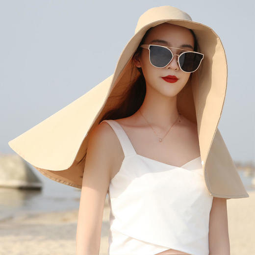 蕉下同款网红遮阳帽护脖子防晒帽女防紫外线户外骑行披肩大帽檐开车太阳帽 商品图8