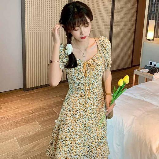 2022新款性感气质长裙女神范收腰显瘦泡泡袖甜美森系减龄仙女裙潮 商品图0