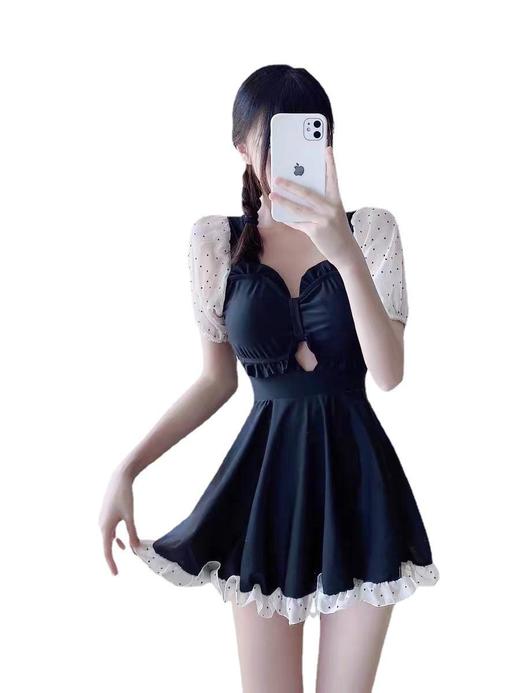 泳衣女款连体新款两件套有泳装专业保守显瘦荷叶边修身纯欲风 商品图2