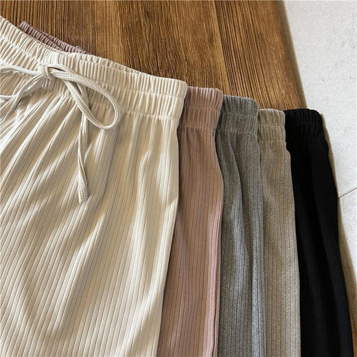 新款高腰阔腿裤女春秋季新款时尚百搭显瘦宽松休闲长裤垂感拖地直筒裤清凉女裤出游裤子 商品图3