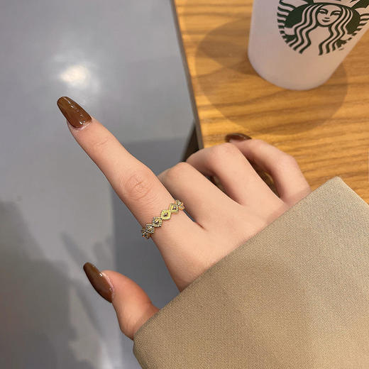 新款潮冷淡风纹理金属戒指女小众设计感ins风同款尾戒指环 商品图3