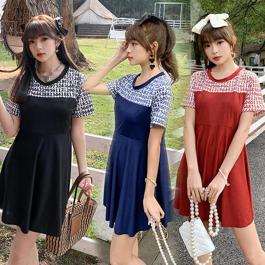 2022新款大码分体两件套泳衣女胖MM时尚显瘦保守遮肉温泉度假泳装 商品图1