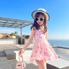 儿童泳衣女连衣裙式中大童两件套新款游泳装小吊带可爱公主蕾丝裙 商品缩略图2
