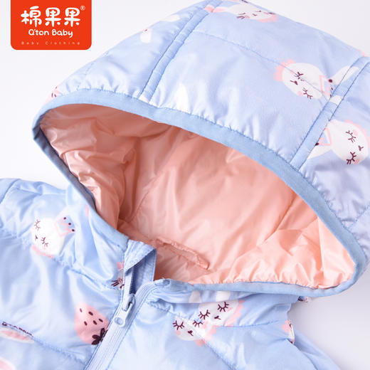 棉果果商场同款秋季新款女童满印连帽轻羽绒外套M322102922437 商品图4