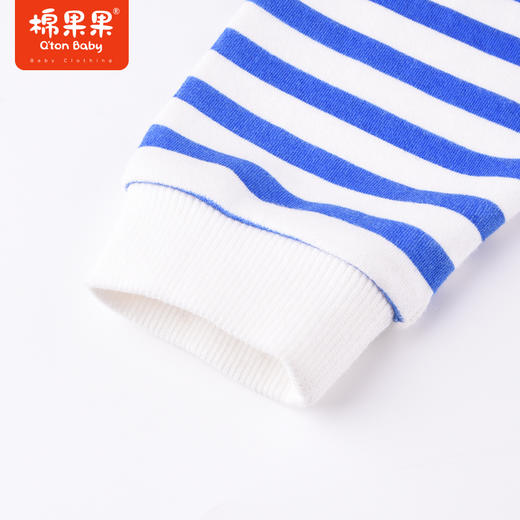 商场同款棉果果秋季新款男童条纹舒适纯棉童趣假两件连体衣M312720222540 商品图4