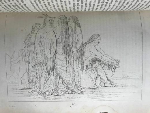 1844年 北美印第安人的礼仪、风俗和状况（全2卷） 数百幅版画插图 全真皮精装16开 商品图6