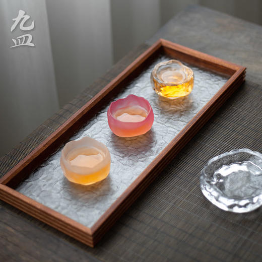 九皿琉璃品茗杯日式单杯杯垫小茶杯功夫茶具清酒杯女士磨砂主人杯 商品图1