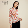 金三塔100%桑蚕丝舒适温润女士真丝时尚印花打底衫搭配上衣 新品   NZFCC724 商品缩略图1
