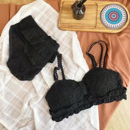 日系性感学生少女内衣小胸聚拢防下垂收副乳无钢圈文胸罩抹胸套装 商品图4