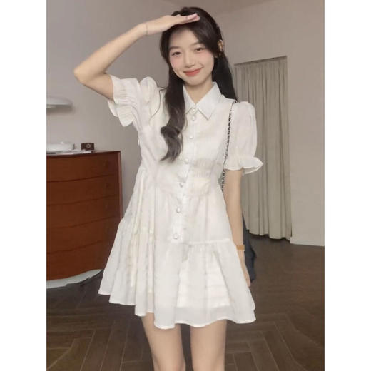 连衣裙女2022年夏季新款小个子显高显瘦甜辣风法式泡泡袖a字裙子 商品图2