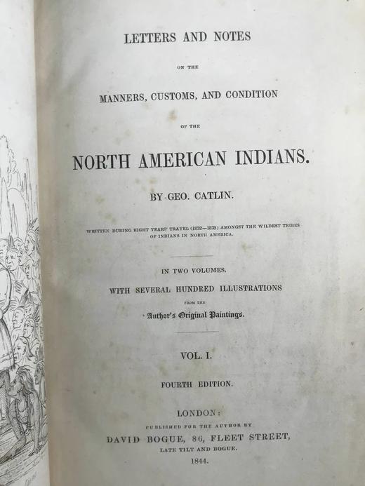 1844年 北美印第安人的礼仪、风俗和状况（全2卷） 数百幅版画插图 全真皮精装16开 商品图2