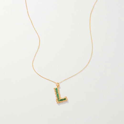 订购8周到｜Pach Pearl-Alphabet Emeralds-字母 祖母绿 项链［瑞士设计师］ 商品图8