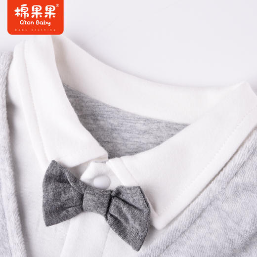 直播间下单三件起发货棉果果秋季新款男童纯棉舒适外穿小绅士假两件连体衣M312722822509 商品图4