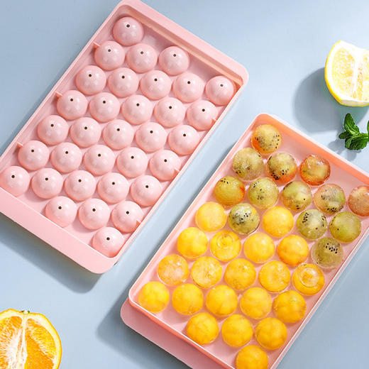「炫彩清凉！双色可选」冰块模具速冻大容量网红冰格带盖按压易脱落冰格制储冰盒餐饮用具 商品图2