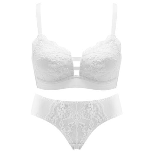 【蕾丝软糯杯面让你一见倾心】黛唯梵夏季内衣无钢圈小胸聚拢大胸显小聚拢收副乳少女薄款文胸罩套装 商品图9