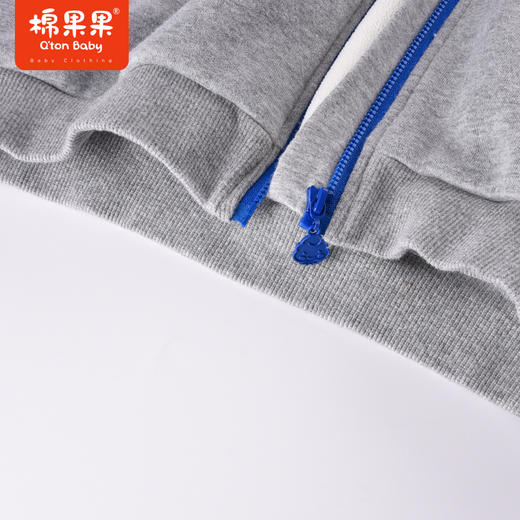 商场同款棉果果秋季新款男童百搭时尚复合绒绒面针织连帽复合绒外套M312100422495 商品图4