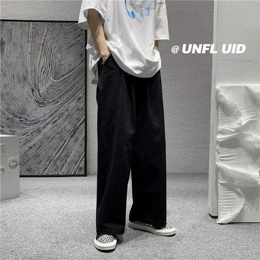 黛唯梵港风阔腿裤子男，潮流垂感百搭西裤夏季薄款，直筒宽松休闲拖地裤 商品图1