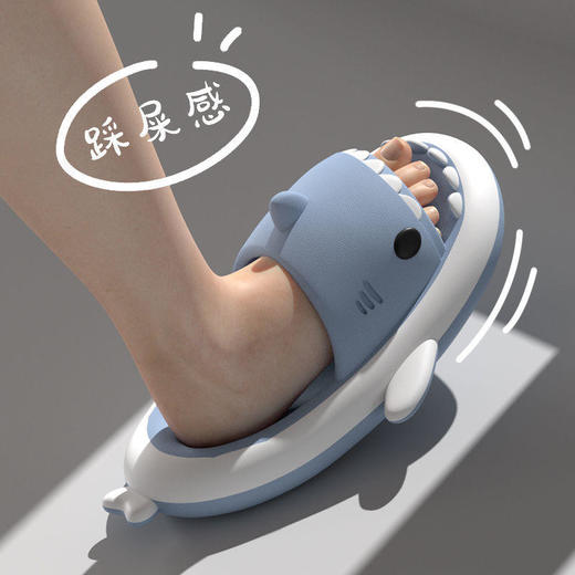 新品夏日凉鞋韩版白边鲨鱼拖鞋男女情侣居家用洗澡浴室防滑厚底可爱凉拖鞋 商品图1