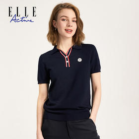 ELLE Active夏季女装新款日常休闲时尚运动POLO短袖